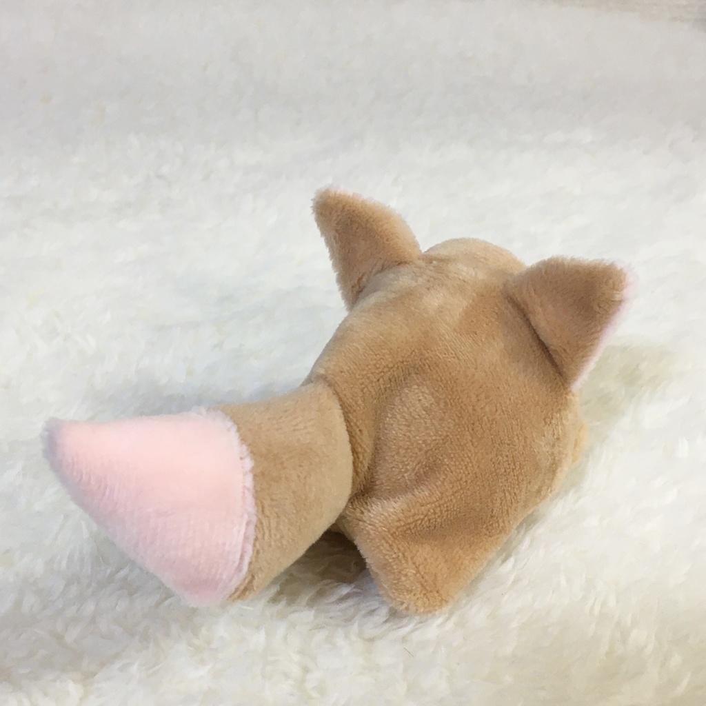 もちマスミニ着ぐるみ きつね カフェオレ&ネールピンク