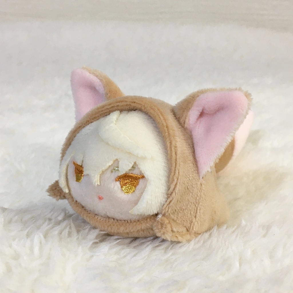 もちマスミニ着ぐるみ きつね カフェオレ&ネールピンク