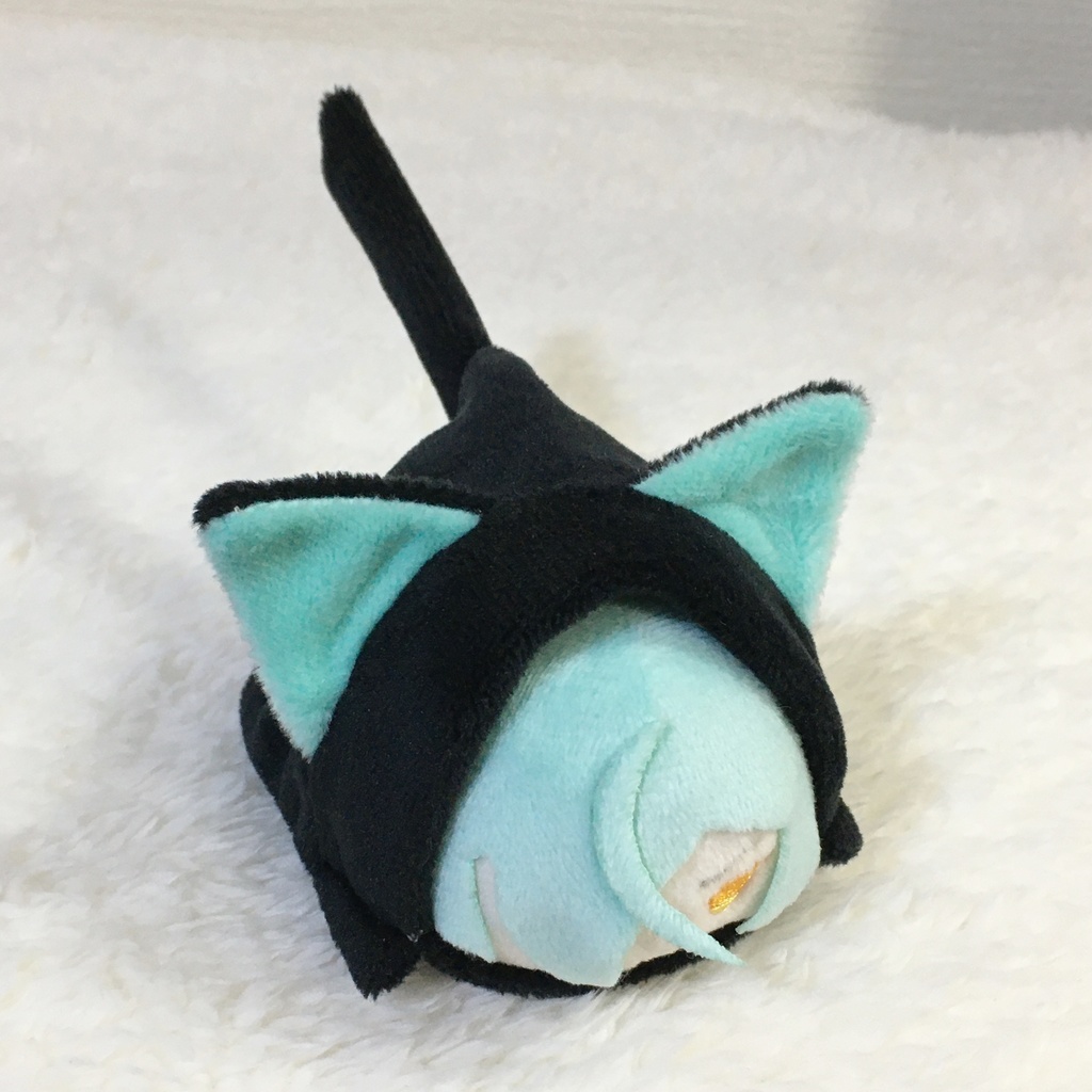 もちマス/もちころりん着ぐるみ　ねこ　ブラック＆ミントグリーン