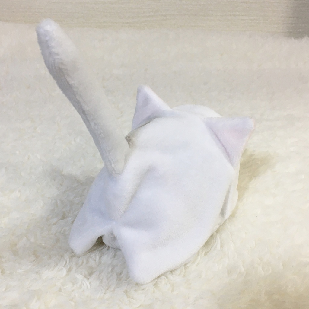 もちマス/もちころりん着ぐるみ ねこ ホワイト&ネールピンク