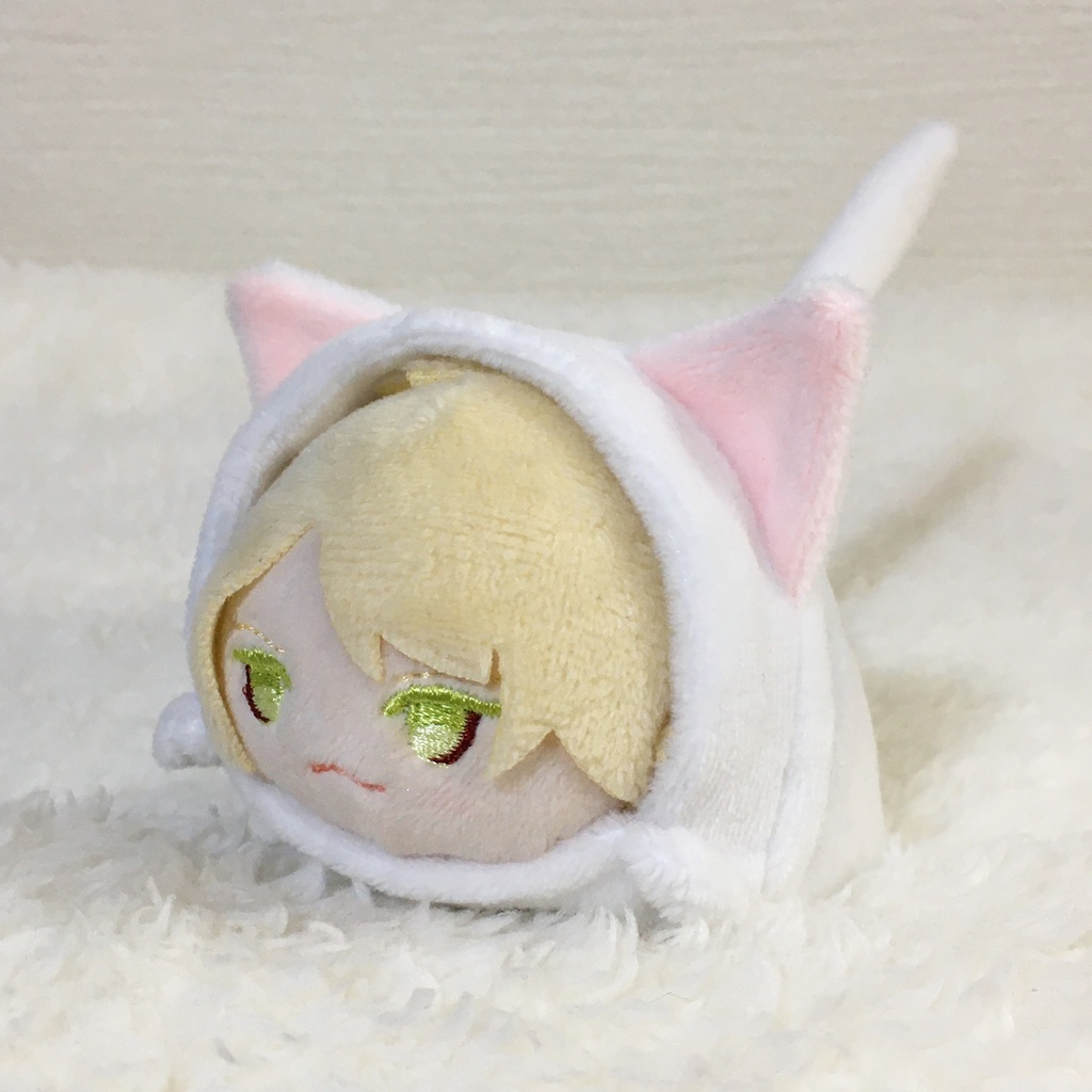 もちマス/もちころりん着ぐるみ ねこ ホワイト&ネールピンク