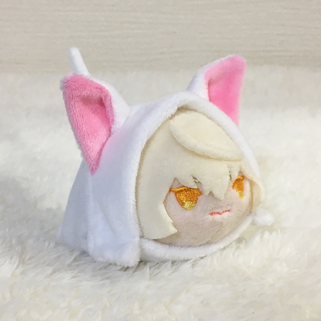 もちマス/もちころりん着ぐるみ ねこ(折れ耳) ホワイト&ピンク