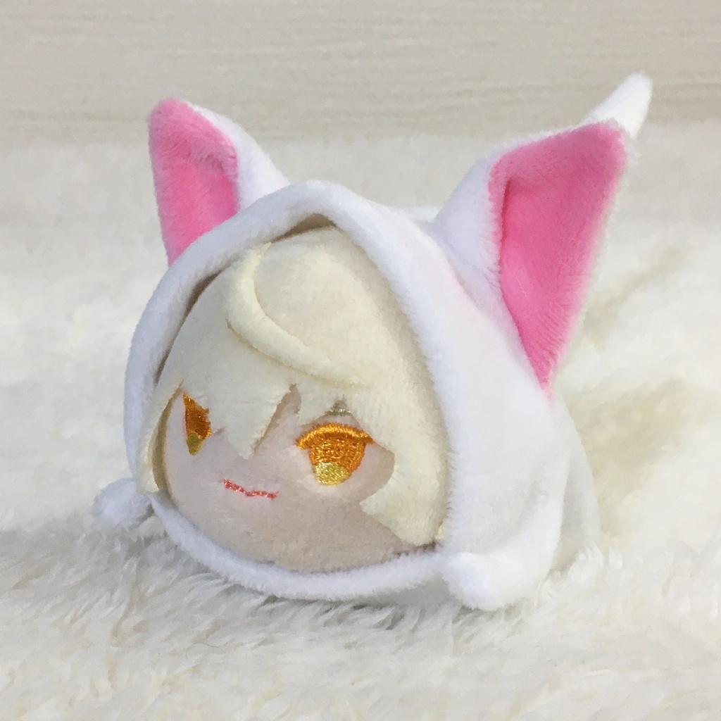 もちマス/もちころりん着ぐるみ ねこ(折れ耳) ホワイト&ピンク