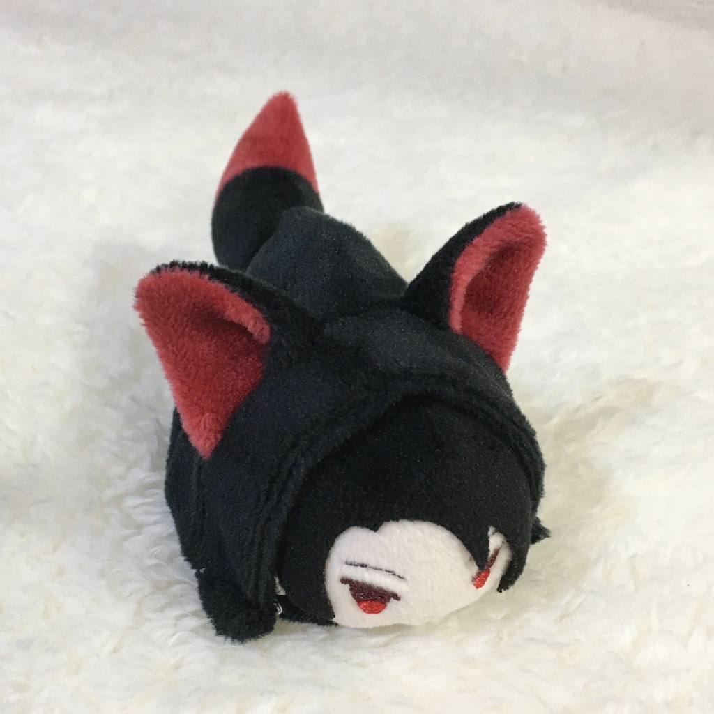 もちマスミニ着ぐるみ きつね ブラック&ワインレッド