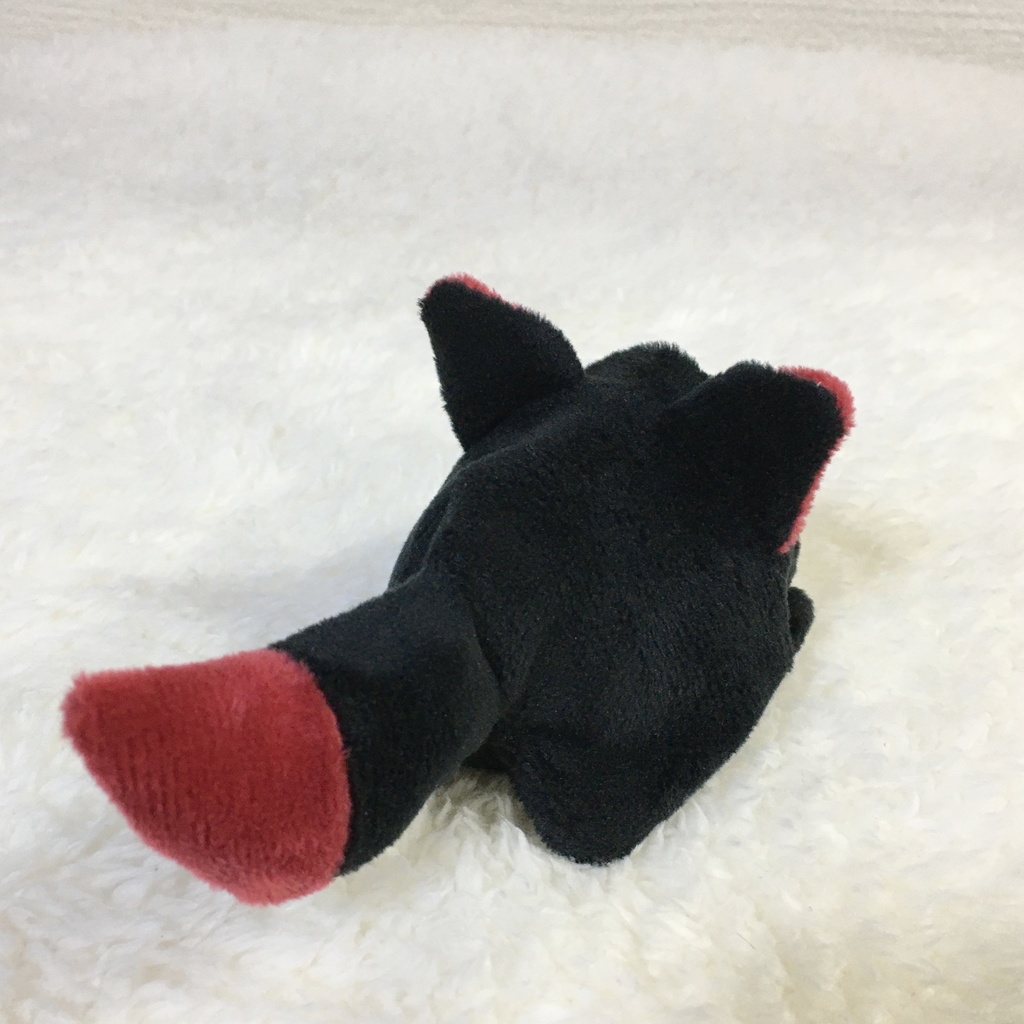 もちマスミニ着ぐるみ きつね ブラック&ワインレッド