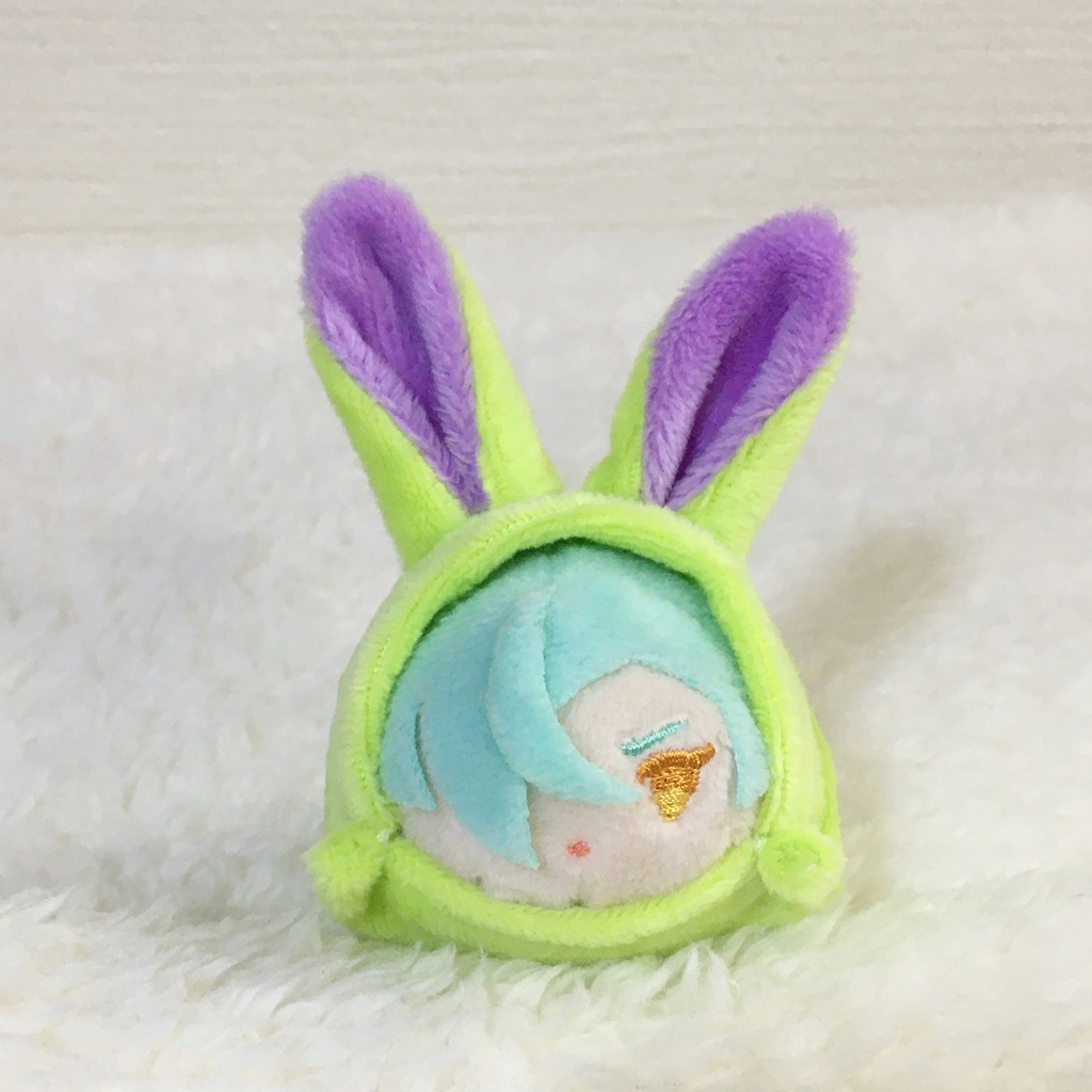もちマスミニ着ぐるみ うさぎ ライムグリーン&パープル