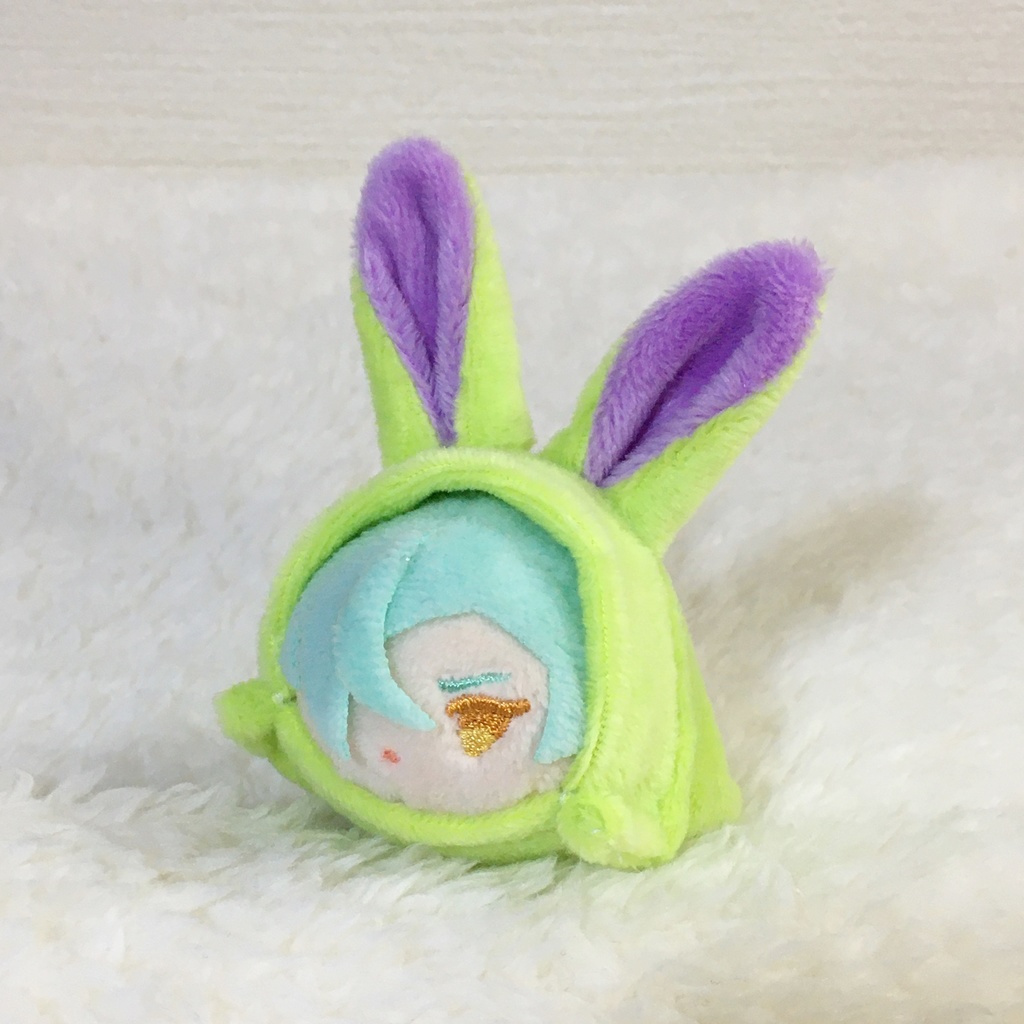 もちマスミニ着ぐるみ うさぎ ライムグリーン&パープル