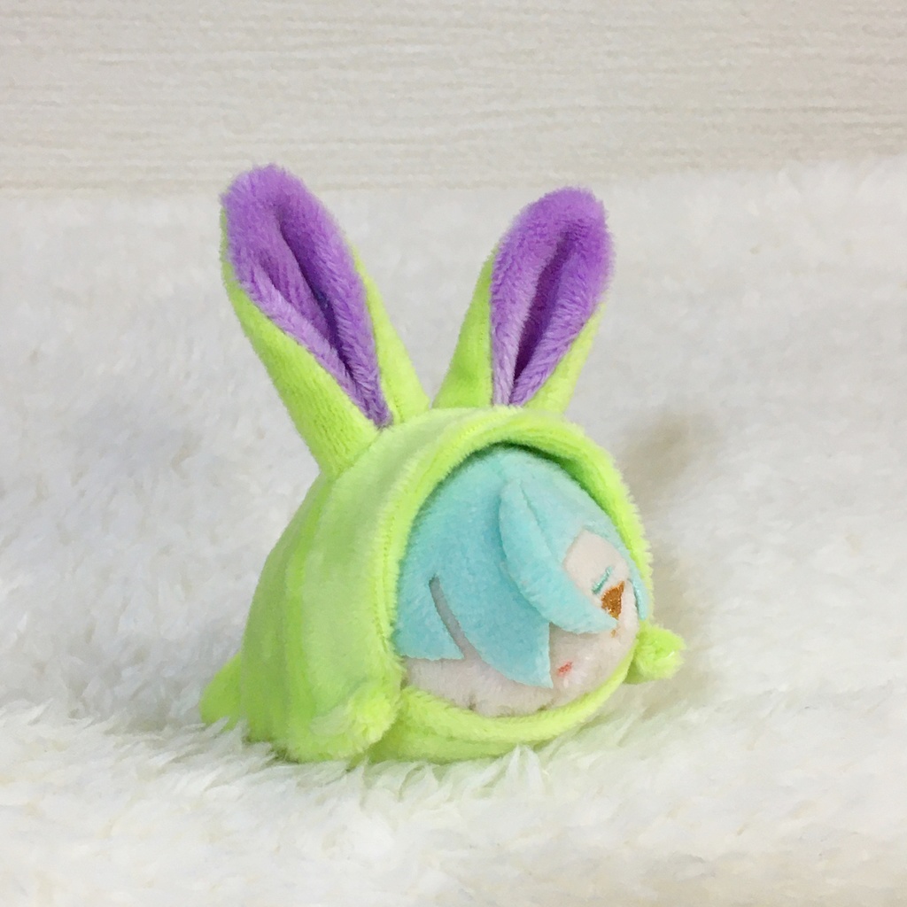 もちマスミニ着ぐるみ うさぎ ライムグリーン&パープル