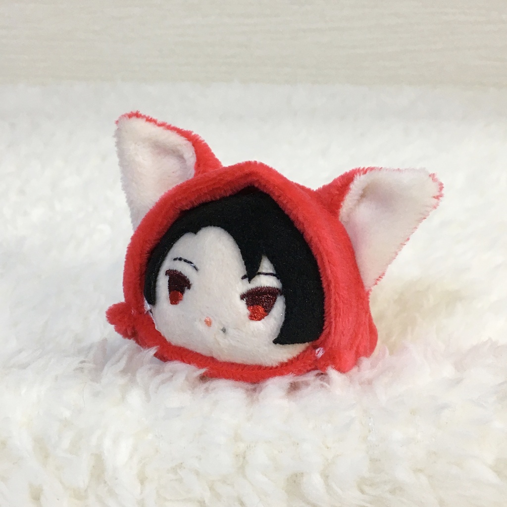 もちマスミニ着ぐるみ ねこ(折れ耳) レッド&ミルク