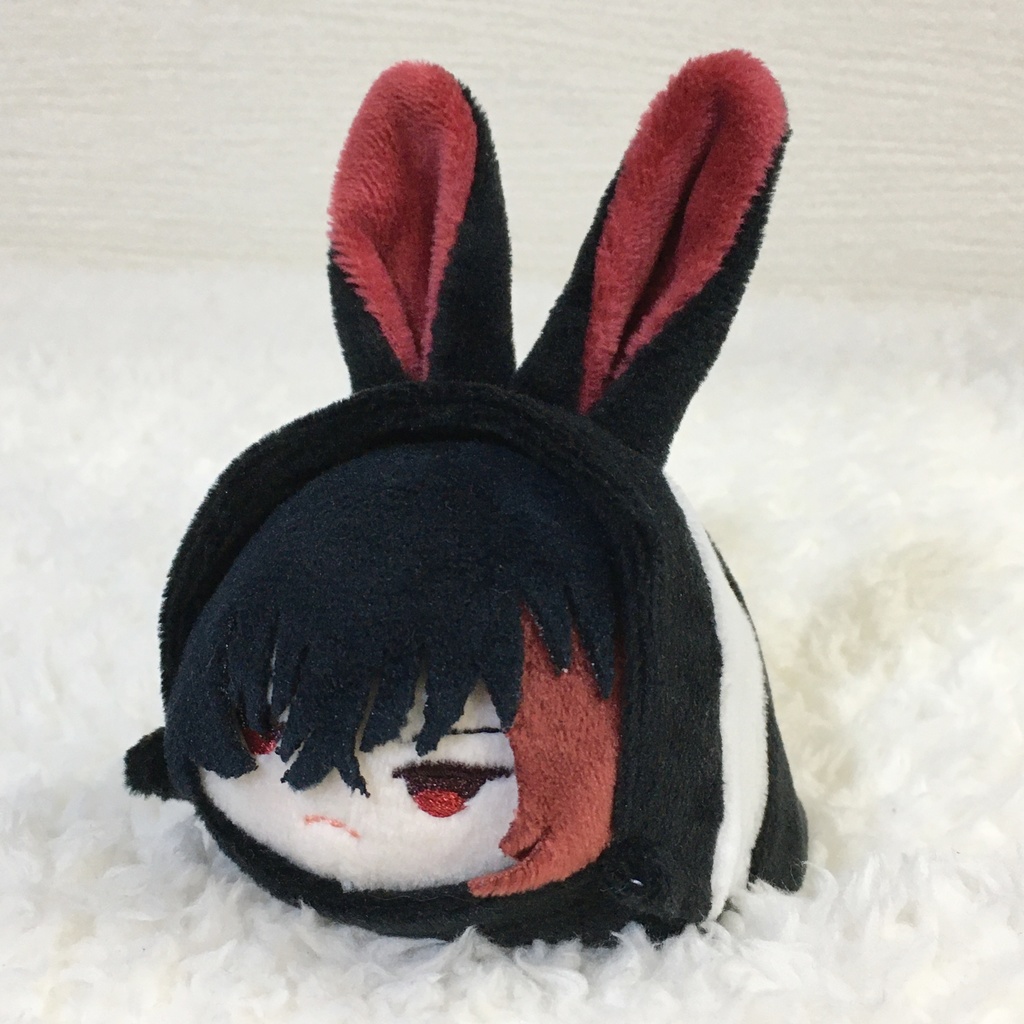 もちマス/もちころりん着ぐるみ うさぎ ブラック&ワインレッド/ホワイト