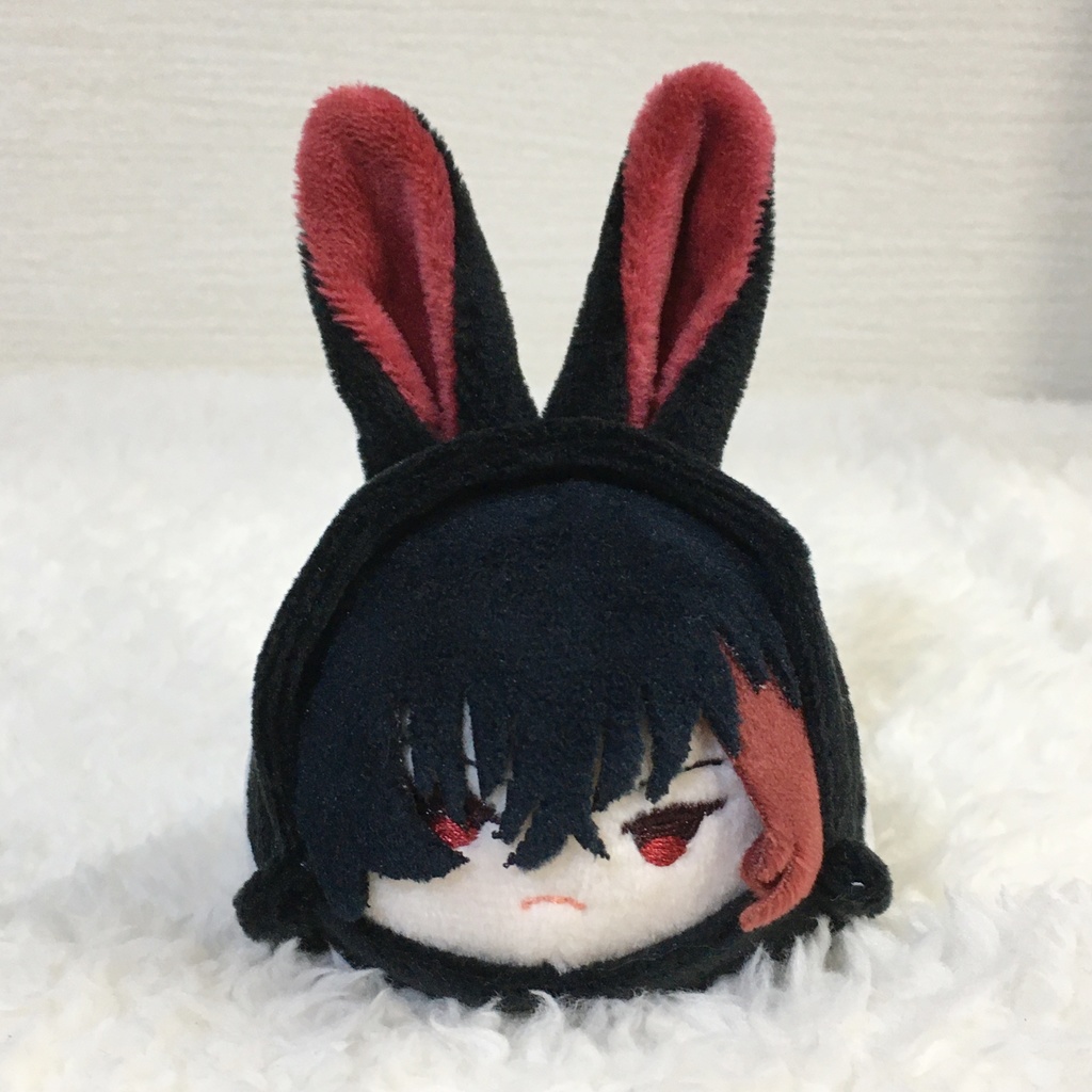 もちマス/もちころりん着ぐるみ うさぎ ブラック&ワインレッド/ホワイト