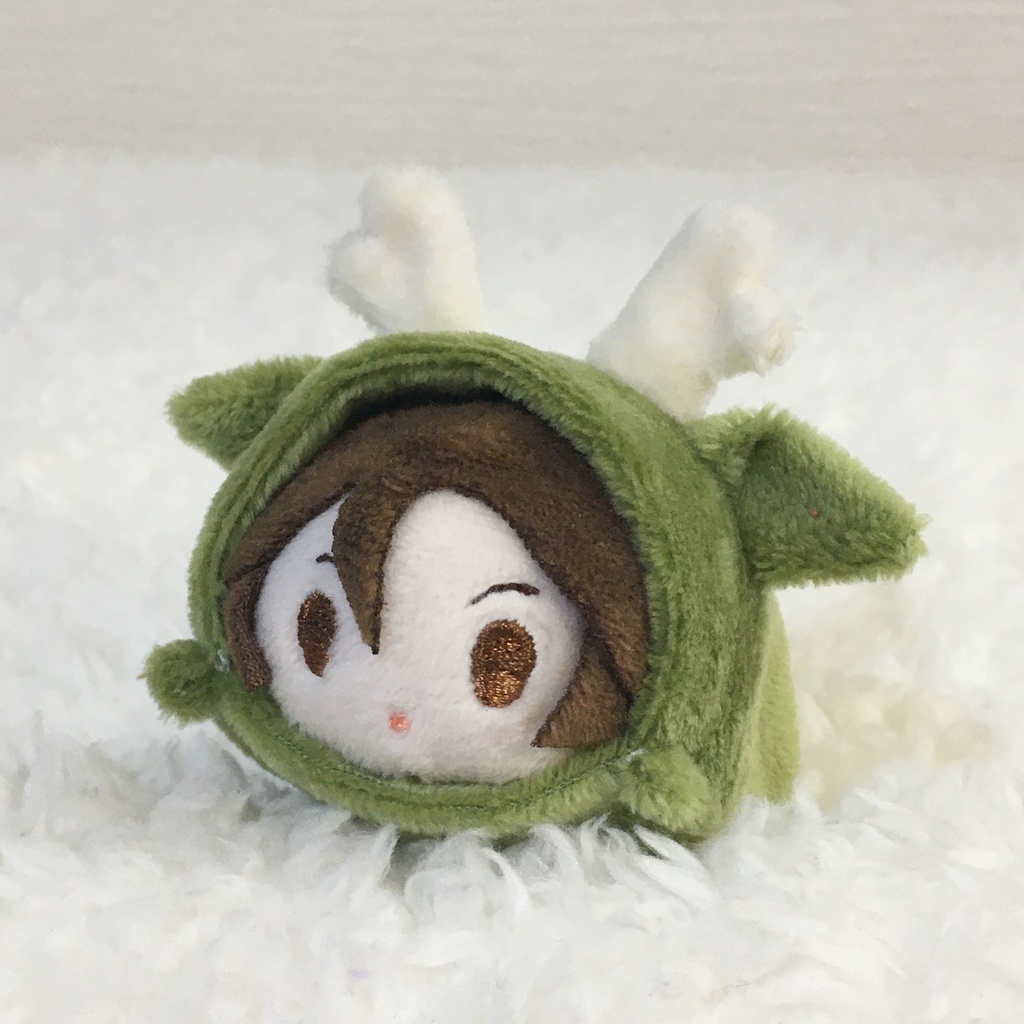 もちマスミニ着ぐるみ しか カーキ&ミルク