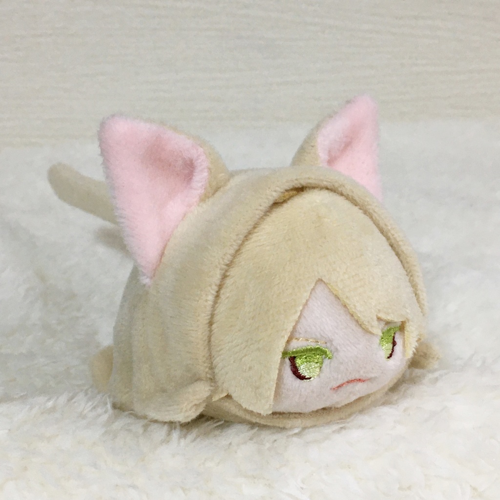 もちマス/もちころりん着ぐるみ ねこ(折れ耳) ミルクティー&ネールピンク