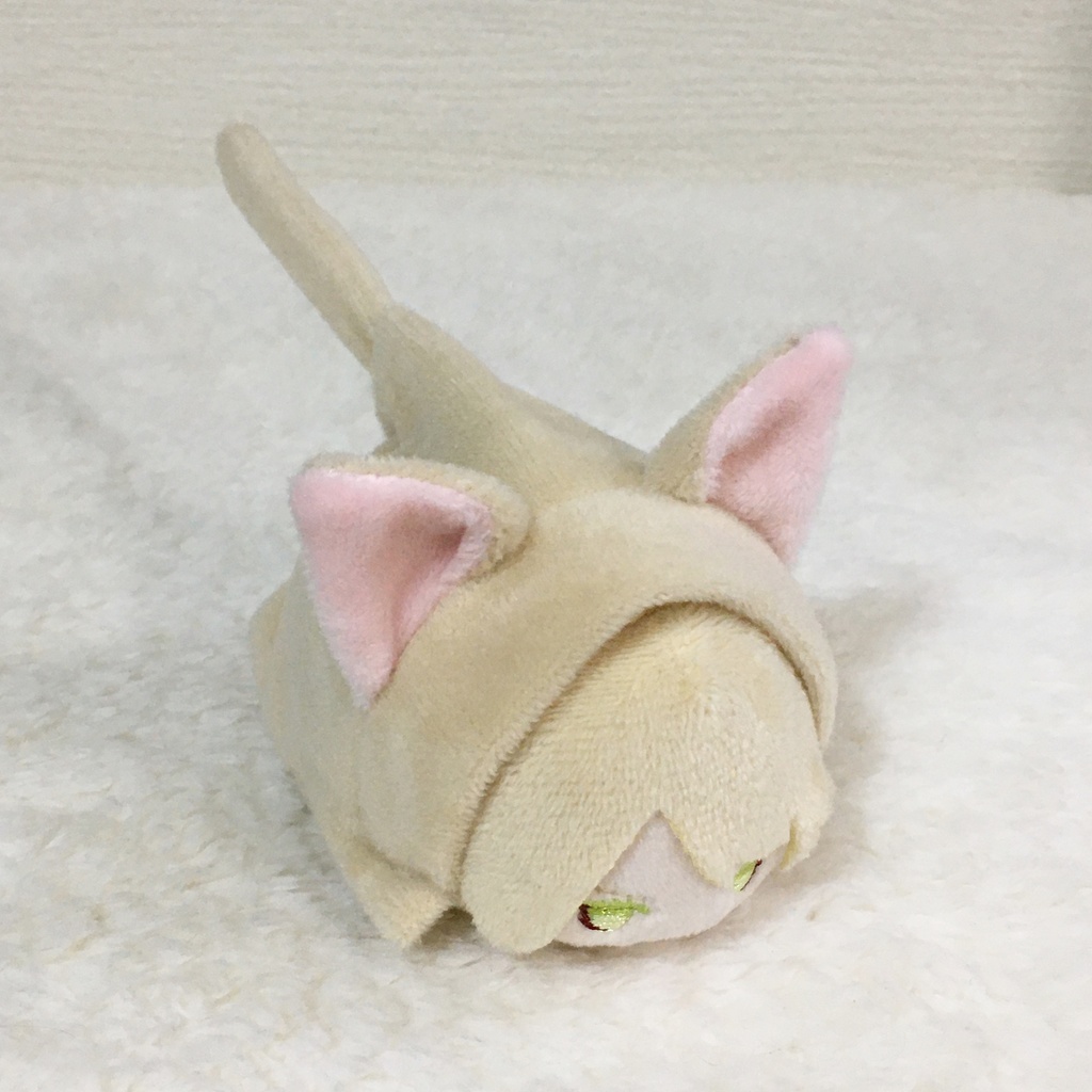 もちマス/もちころりん着ぐるみ　ねこ(折れ耳)  ミルクティー＆ネールピンク