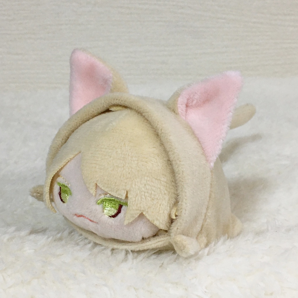 もちマス/もちころりん着ぐるみ ねこ(折れ耳) ミルクティー&ネールピンク