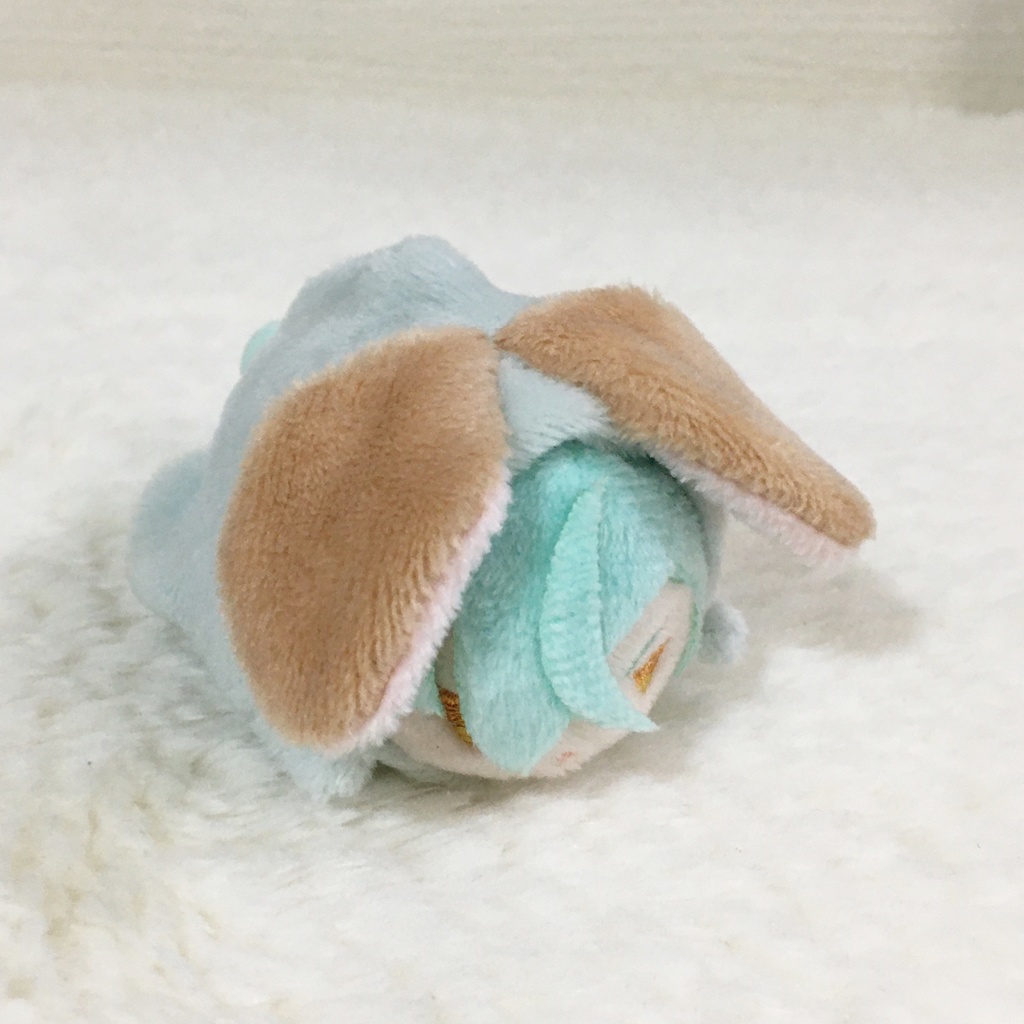 もちマスミニ着ぐるみ うさぎ(ロップイヤー) アイスグリーン&カフェオレ&ネールピンク