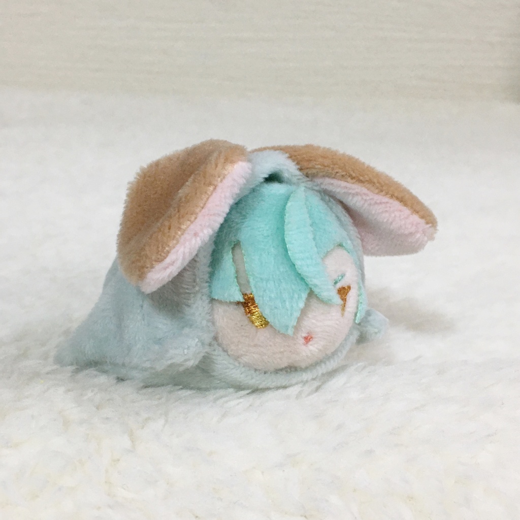 もちマスミニ着ぐるみ うさぎ(ロップイヤー) アイスグリーン&カフェオレ&ネールピンク