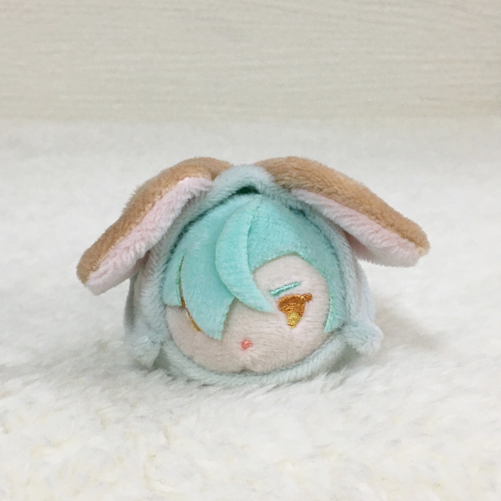 もちマスミニ着ぐるみ うさぎ(ロップイヤー) アイスグリーン&カフェオレ&ネールピンク