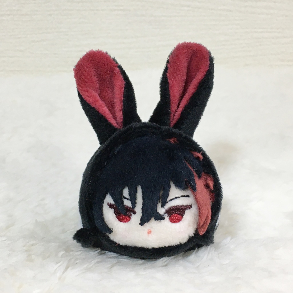 もちマスミニ着ぐるみ うさぎ ブラック&ワインレッド(ツートン)