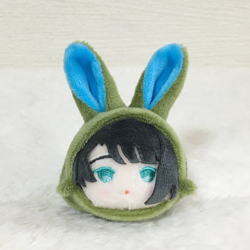 もちマスミニ着ぐるみ うさぎ カーキ&アクアブルー