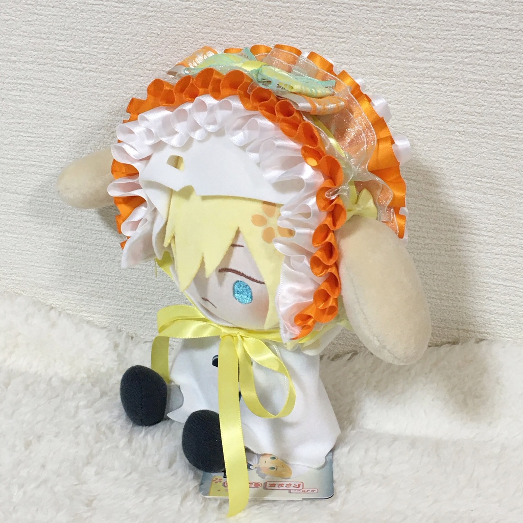 わんぱくサイズ　ヘッドドレス　うさ耳　クリーム＆オレンジ
