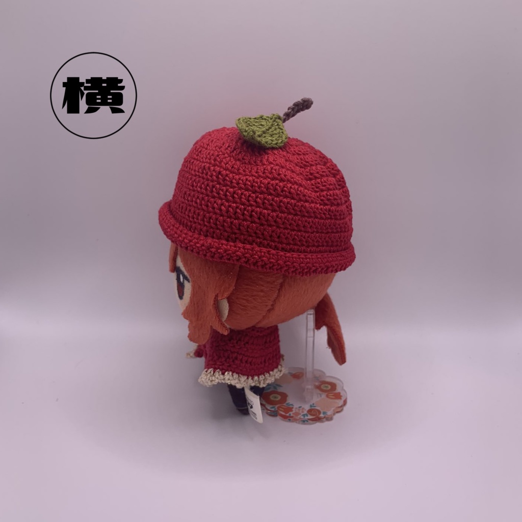 りんご帽子とケープのセット(ちびぐるみ用)