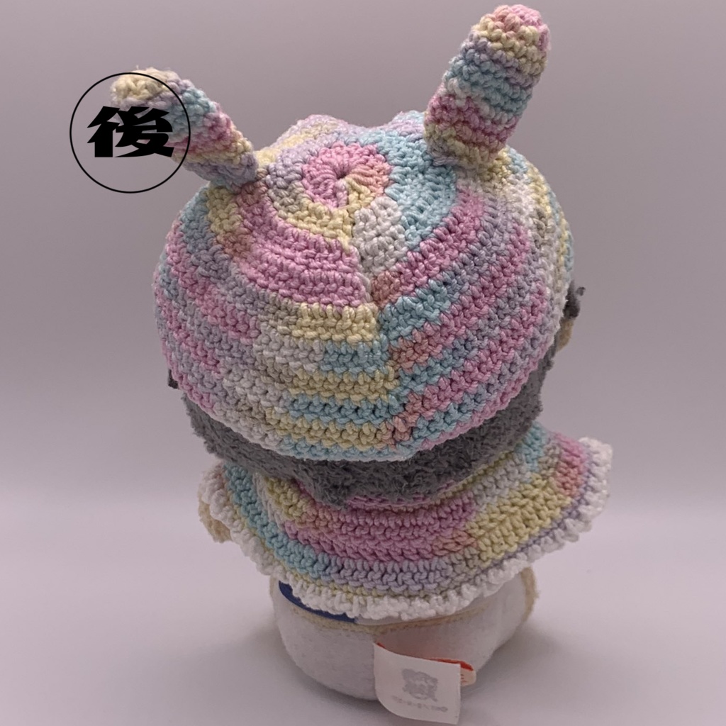 マーブルうさみみ帽子とケープのセット(よりぬいミニ用)