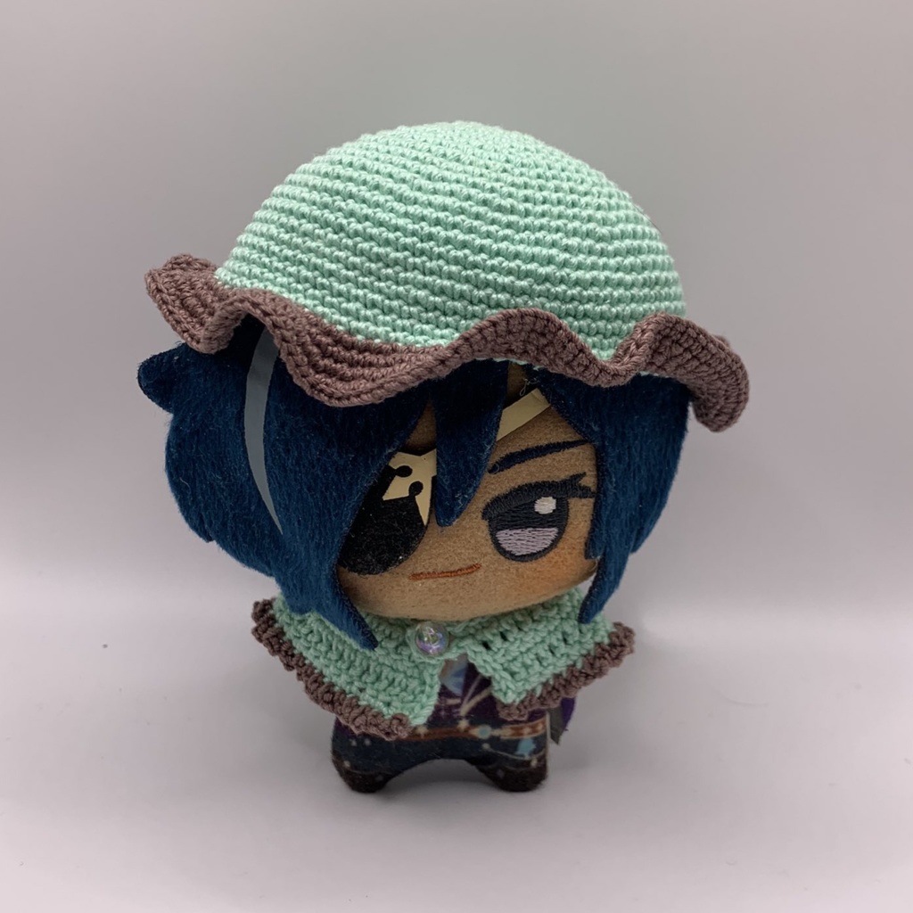 チョコミントの帽子とケープのセット（ちびぐるみ用）