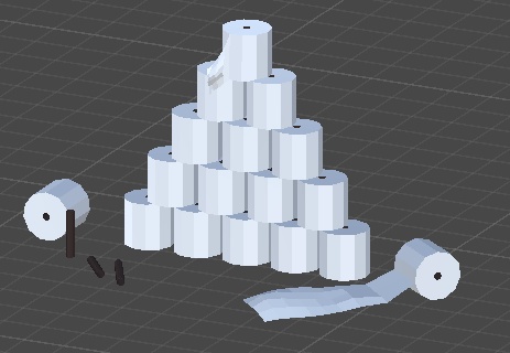 Low Poly トイレットペーパー