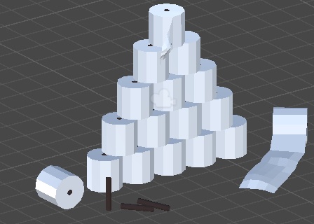 Low Poly トイレットペーパー