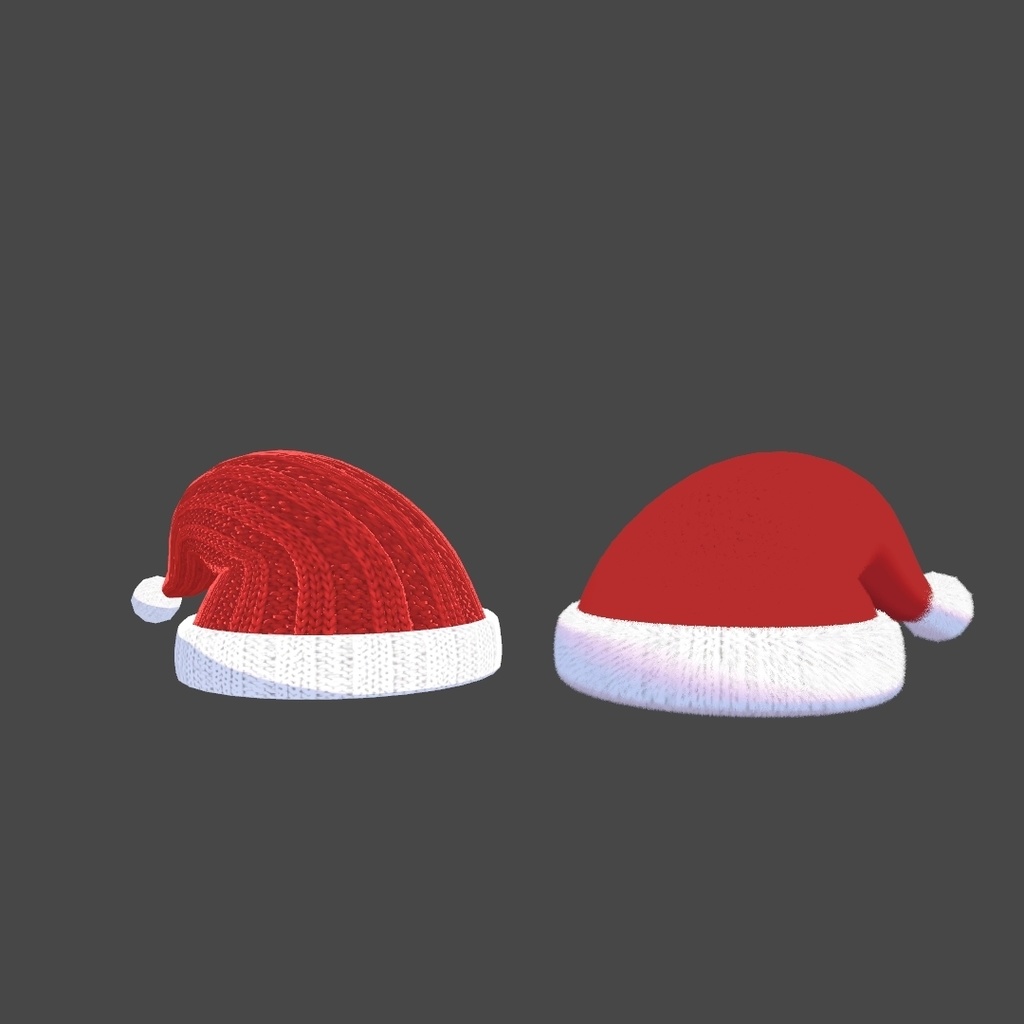 【VRChat】サンタ帽 ニット/ファー 2種