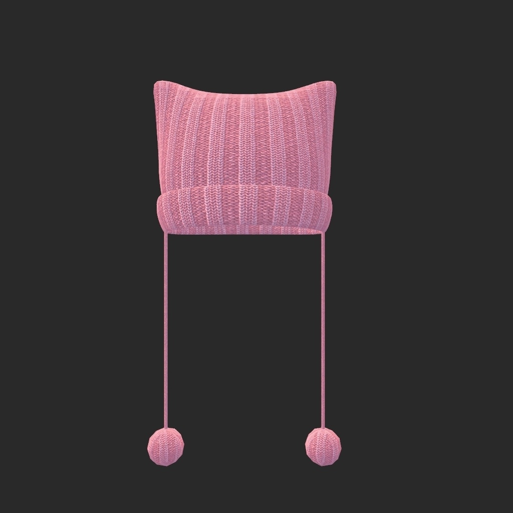 ぽんぽん付き猫耳ニット帽【20色+Fur】