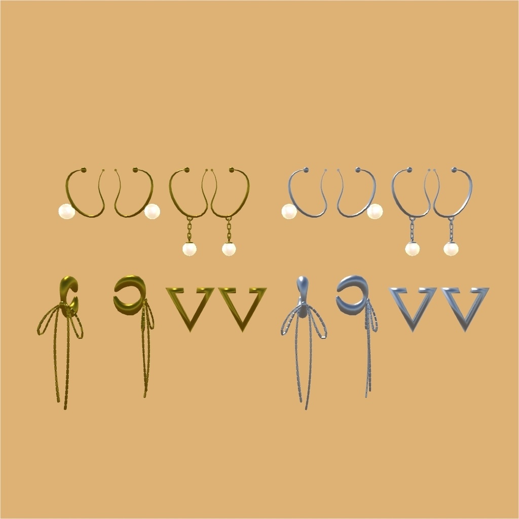 Earcuff イヤーカフ４種セット　(ゴールド＆シルバー)