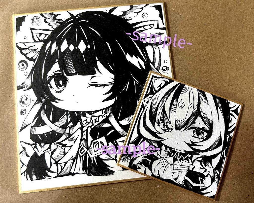 [原神]サンドローネandコロンビーナ　手描きイラスト