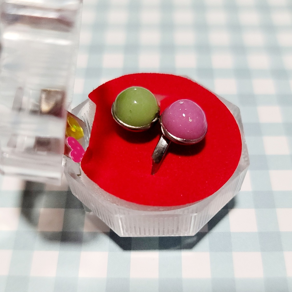 モンちゃん用腕輪 黄緑×ピンク ケース付き