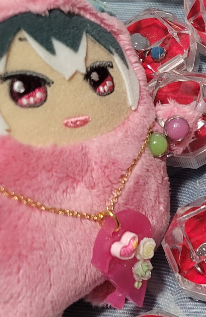 モンちゃん用腕輪 茶×ワイン ケース付き