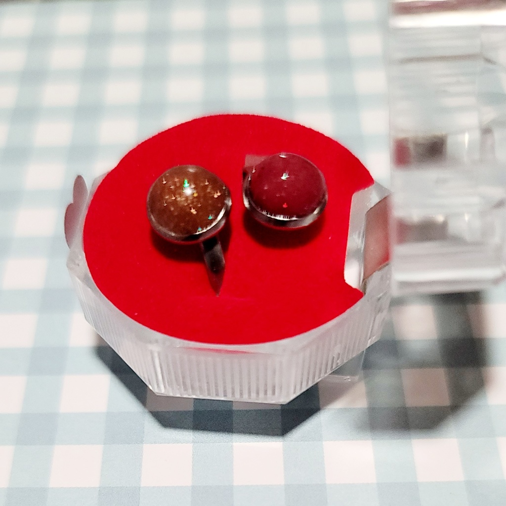 モンちゃん用腕輪 茶×ワイン ケース付き