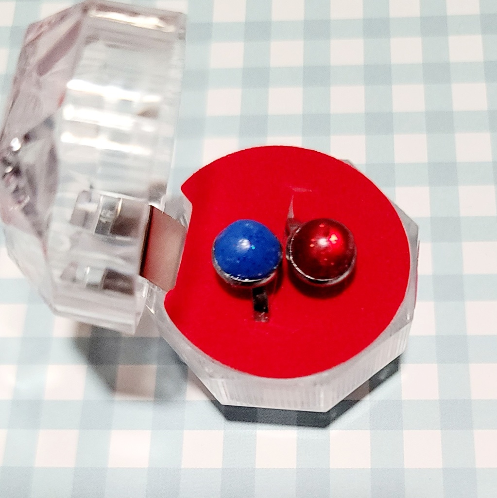 モンちゃん用腕輪 青×赤 ケース付き