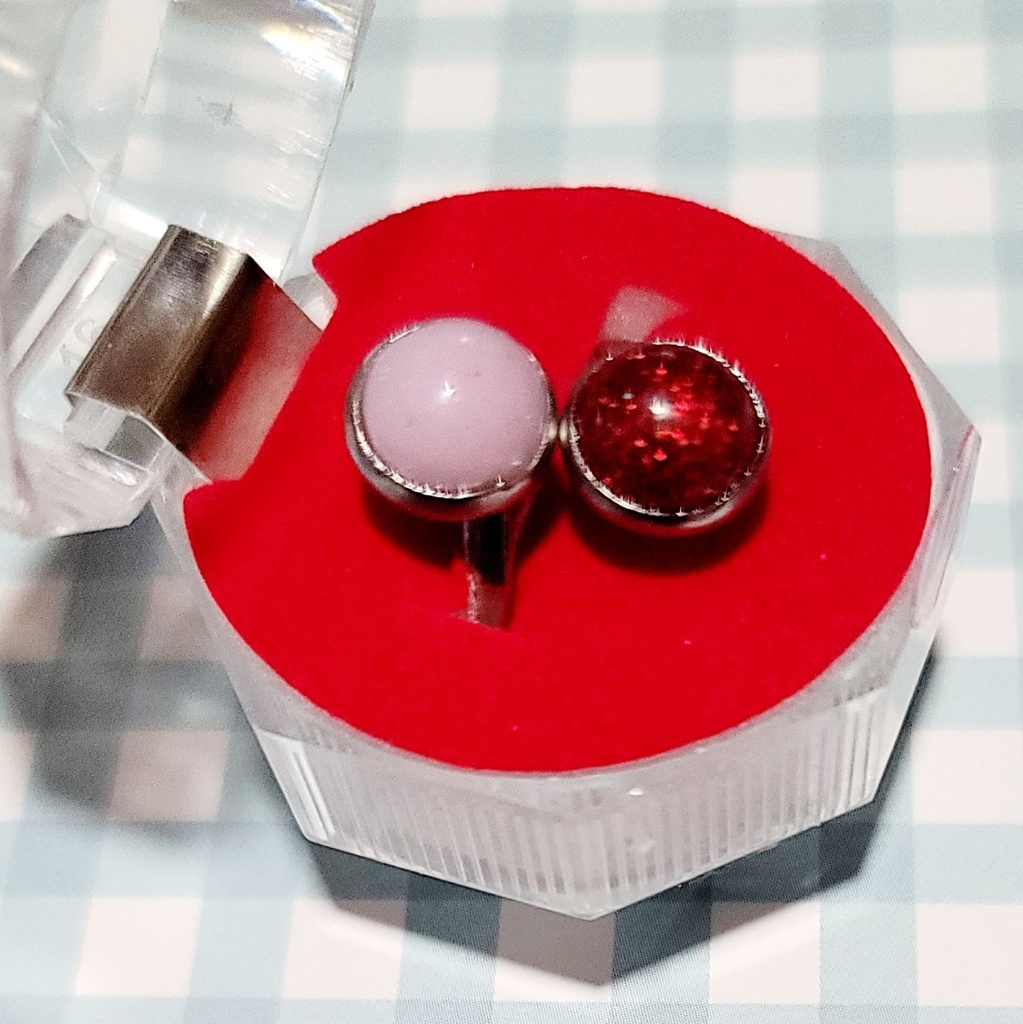 モンちゃん用腕輪 ピンク×赤 ケース付き