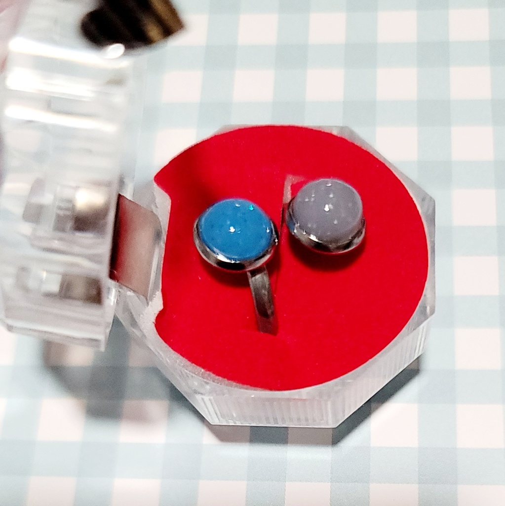 モンちゃん用腕輪 青×グレー ケース付き