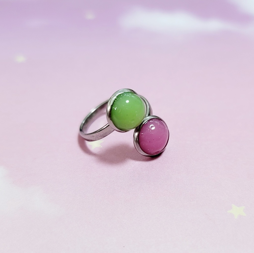 モンちゃん用腕輪 黄緑×ピンク ケースなし