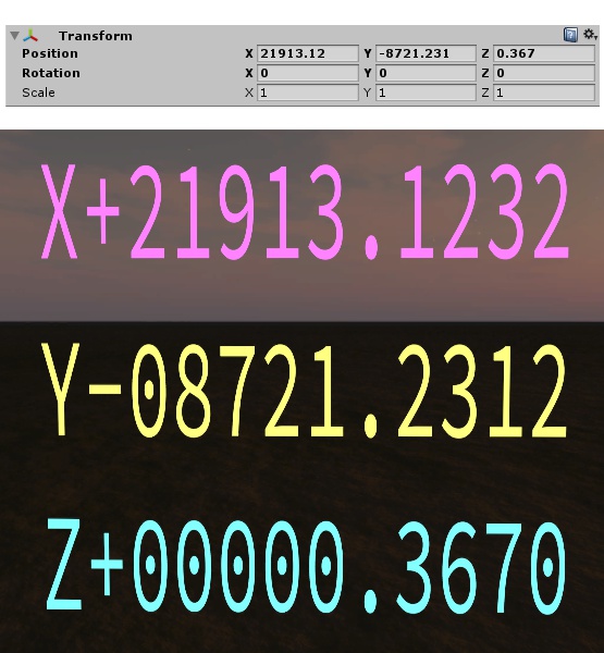 Inspector上のPositionを表示するもの