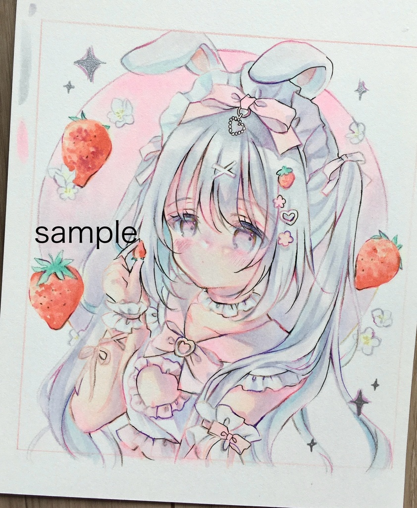 小色紙　原画　『すとろべりー♡』
