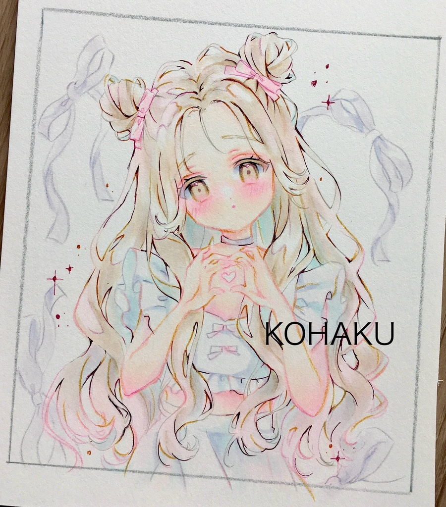 小色紙　原画　『この気持に気が付いて♡』