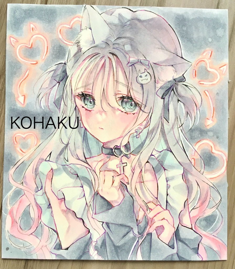 【原画】小色紙（弱気な小悪魔♡）