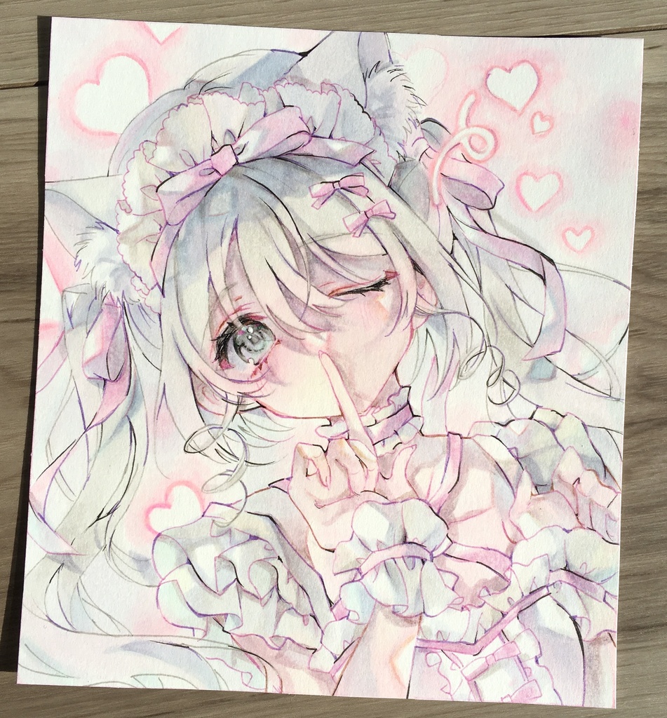 【原画】『ナイショって言ったでしょ？』小色紙