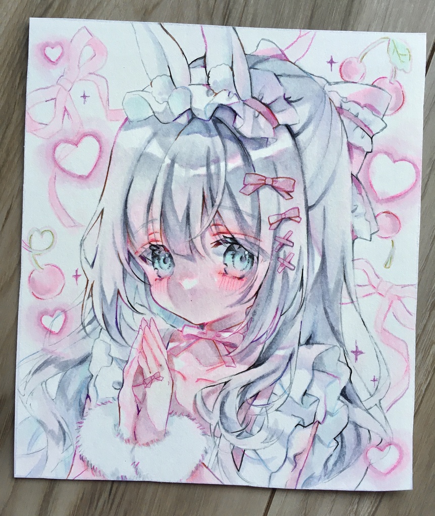 小色紙【原画】『君はきっと、ぼくの気持ちに気づいてない』