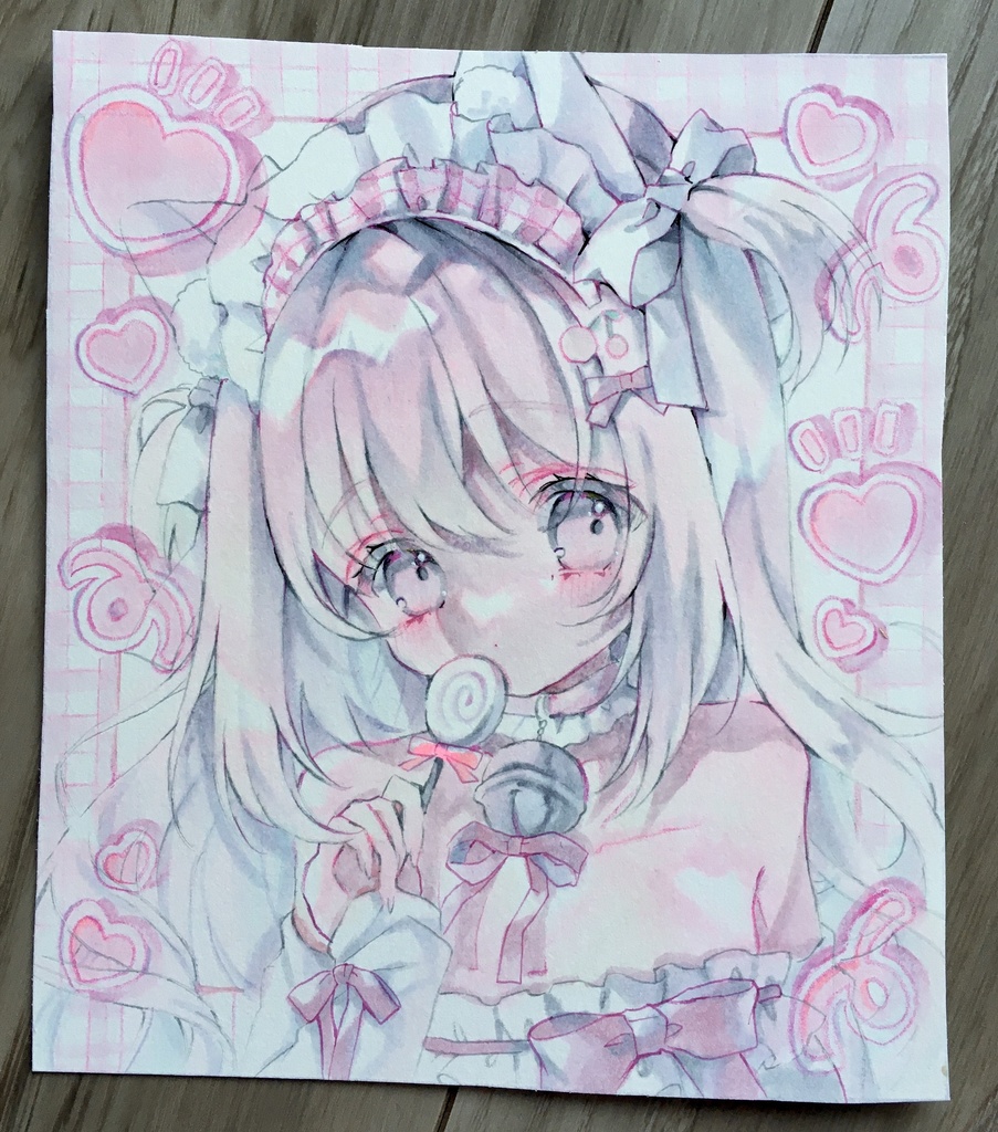 【原画】『楽しい、、は後で♡』約11✖︎13色紙