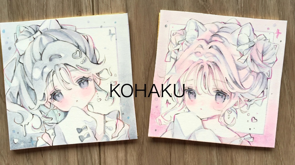 【ミニミニ原画2点セット】『pink✖️black どっちのボクがすき？』