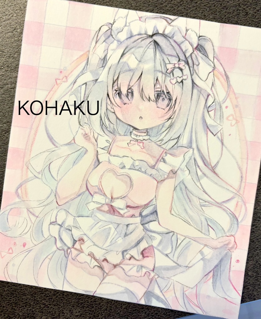 『ぼくはキミの可愛いメイド①』小色紙原画　11✖︎13